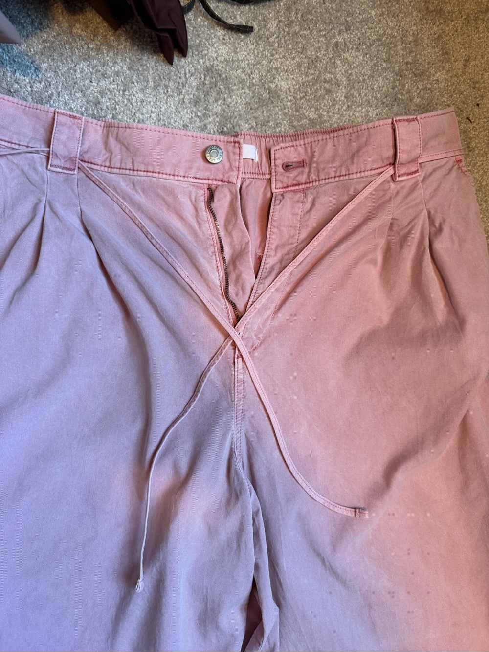 LOFT High Waist Drawstring Palazzo Pants in Dusty Pink - Picture 4 of 7